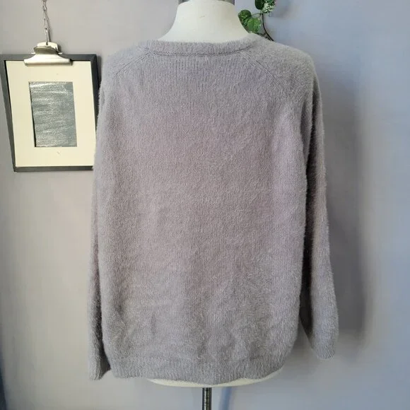 Z Supply Alexa Eyelash Pullover Sweater Gray M - Picture 7 of 14